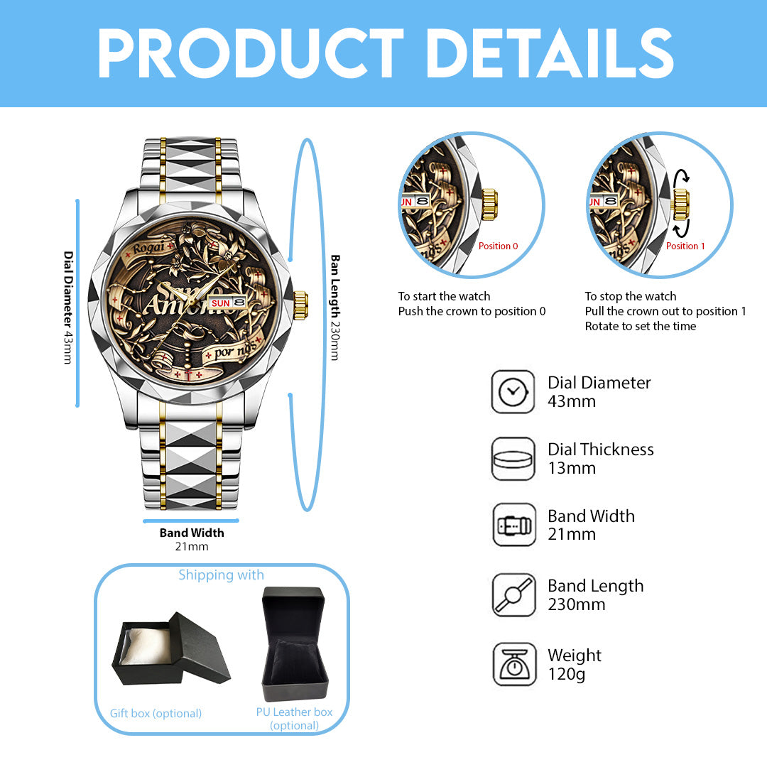 Santo Antônio Alloy Luxury Quartz Watch – TANTN 15192