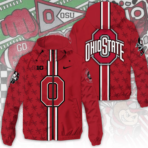 Ohio State Buckeyes Football 3D Windbreaker Jacket – TANTN15635