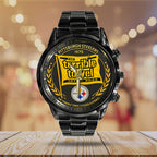 Pittsburgh Steelers The Terrible Towel 2025 Black Stainless Steel Watch – TANTN16137