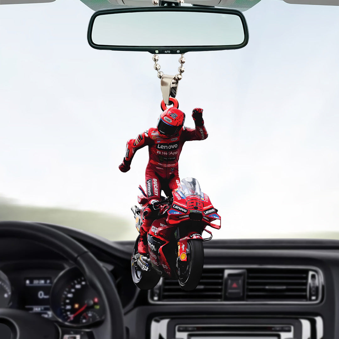 Ducati Lenovo Team x Marc Márquez Custom Shape 2-sided Acrylic Car Ornament – TANTN17209