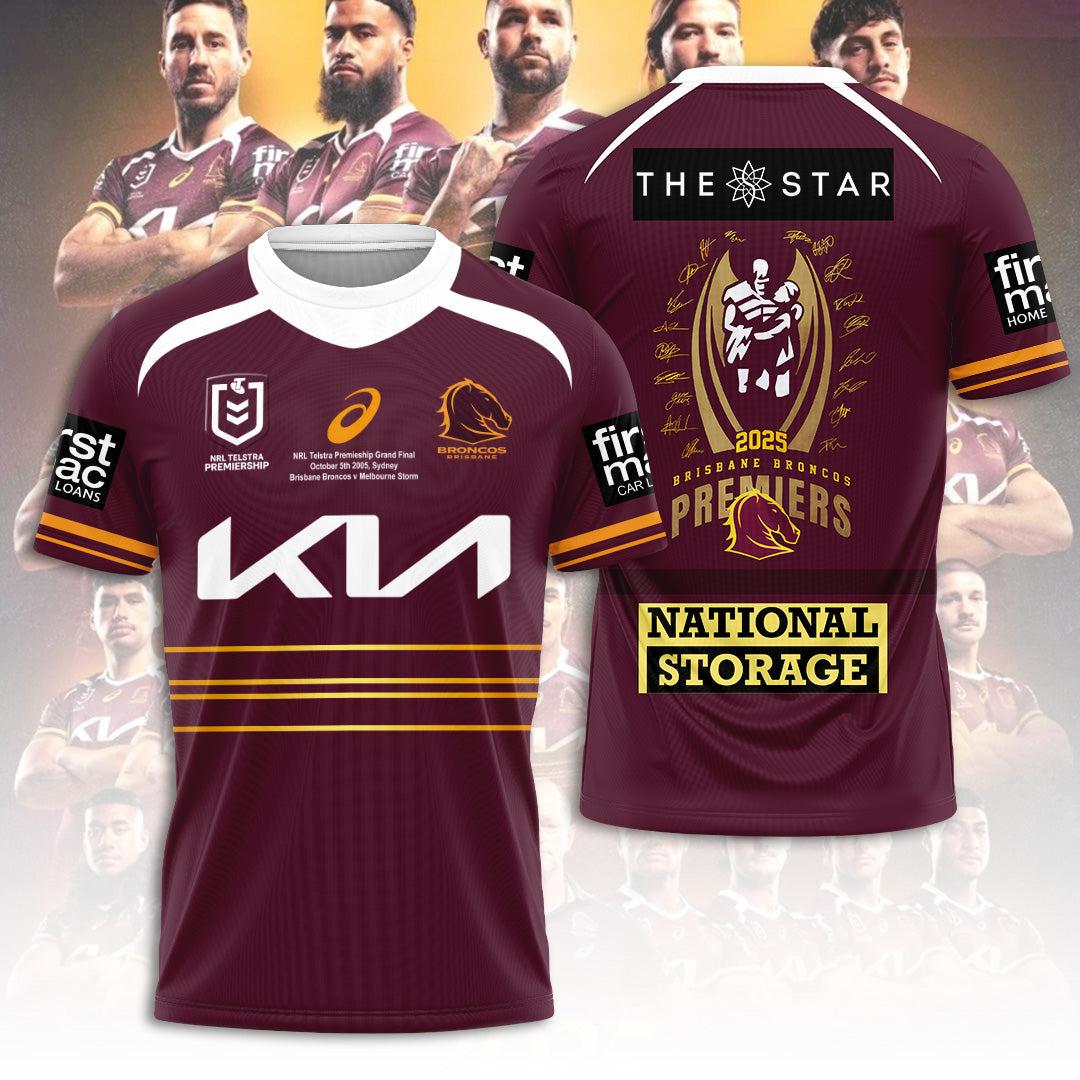 Brisbane Broncos 2025 Premiership 3D Apparel – TANTN17293