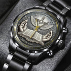 God Is Love, There Is Peace Black Stainless Steel Watch – TANTN17369