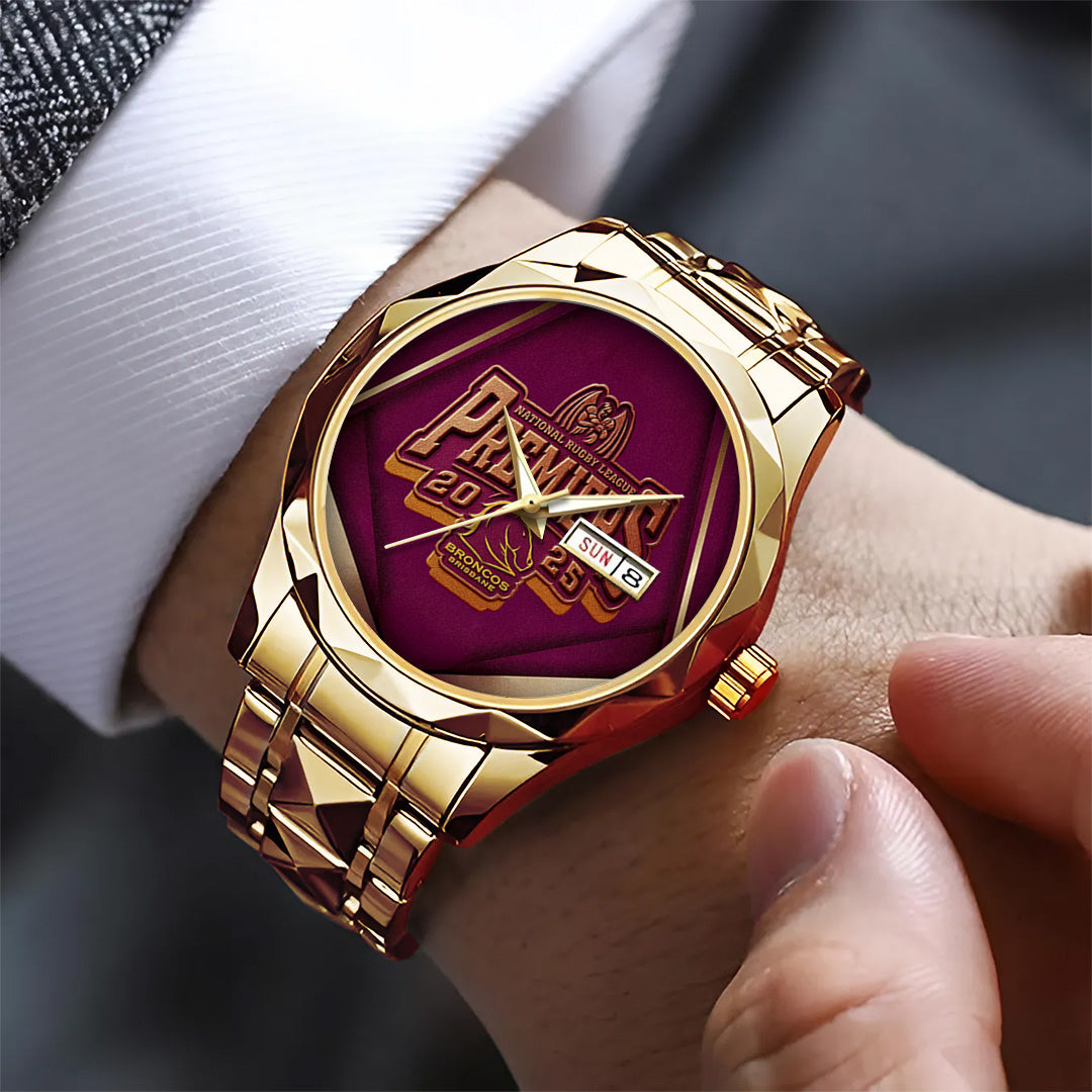 Brisbane Broncos 2025 Premiership Alloy Luxury Quartz Watch – TANTN17397