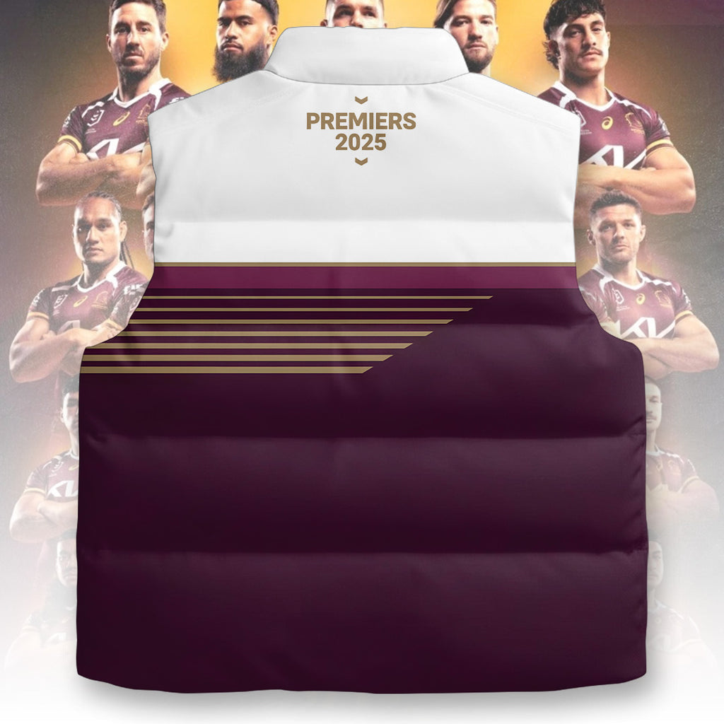 Brisbane Broncos 2025 Premiership 3D Sleeveless Down Jacket – TANTN17486