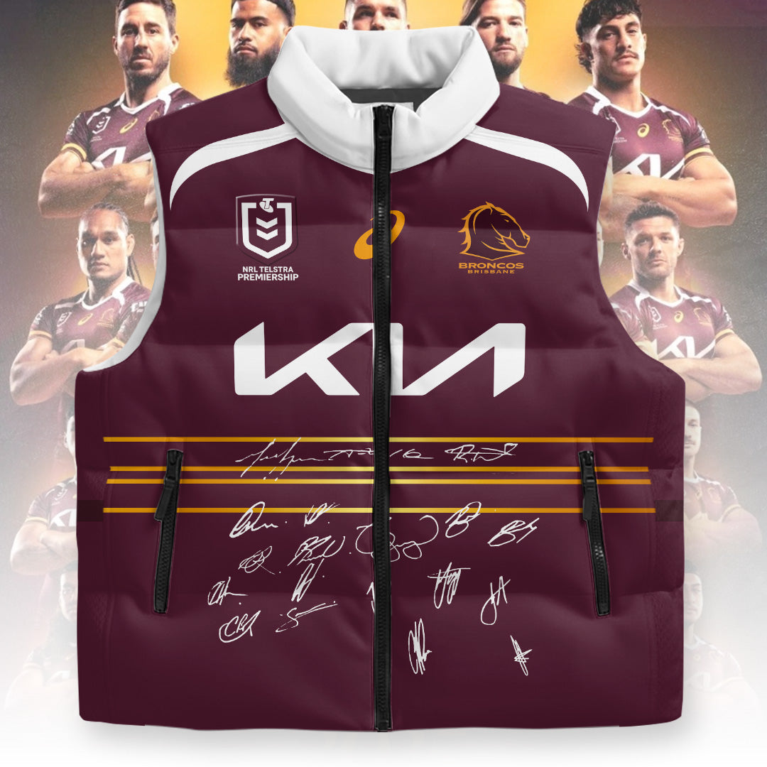 Brisbane Broncos 2025 Premiership 3D Sleeveless Down Jacket – TANTN17700