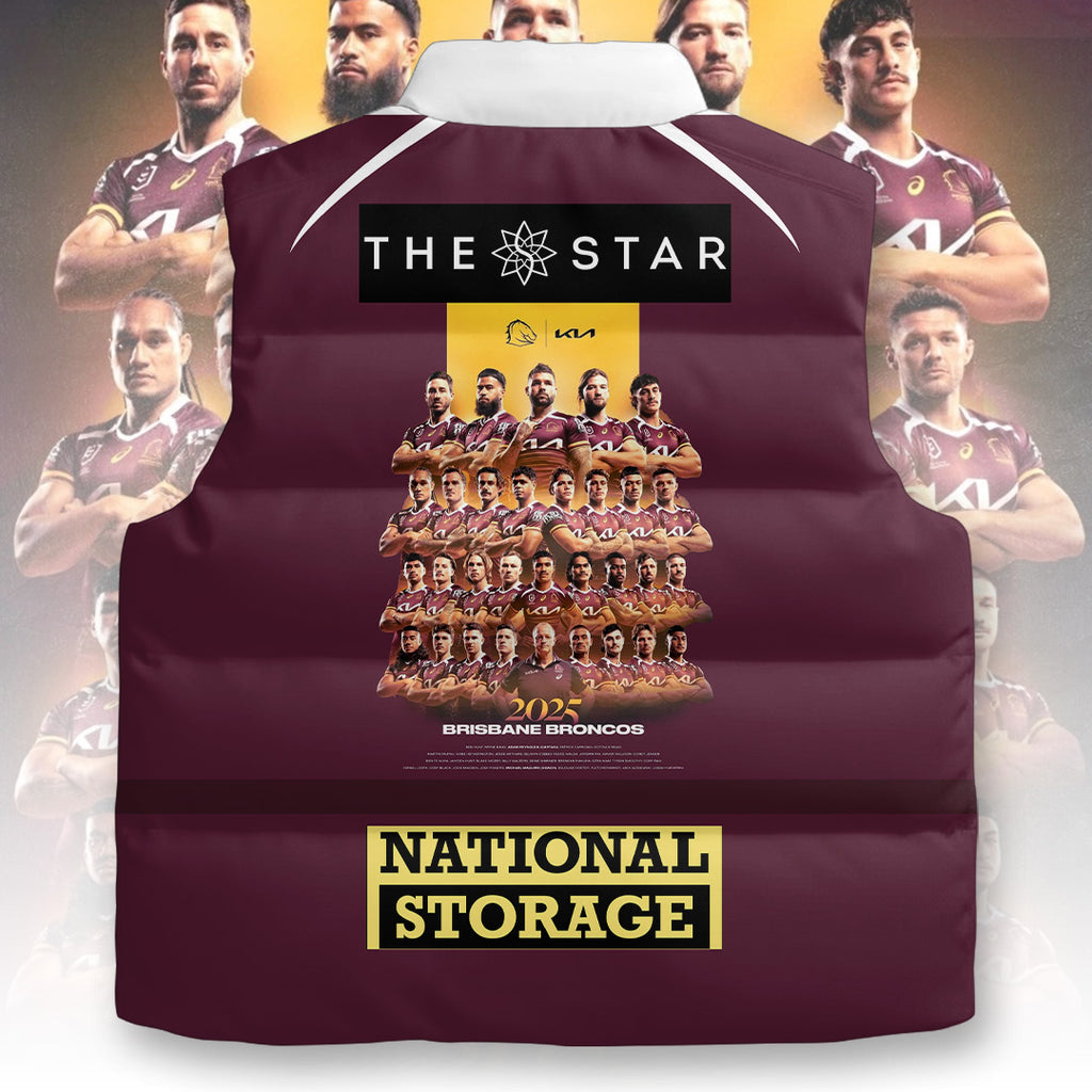 Brisbane Broncos 2025 Premiership 3D Sleeveless Down Jacket – TANTN17700