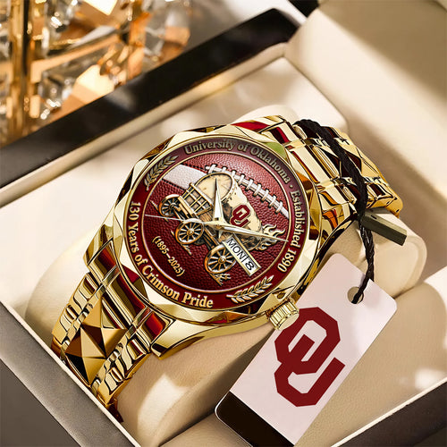 Oklahoma Sooners Football 130th Anniversary 2025 Alloy Luxury Quartz Watch – TANTN17817
