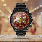 Oklahoma Sooners Football 130th Anniversary 2025 Black Stainless Steel Watch – TANTN17818
