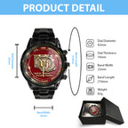 Oklahoma Sooners Football 130th Anniversary 2025 Black Stainless Steel Watch – TANTN17822