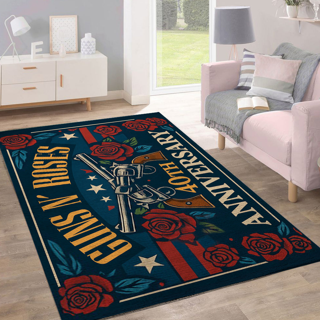 Guns N' Roses 40th Anniversary Rectangular Rug – TANTN17863