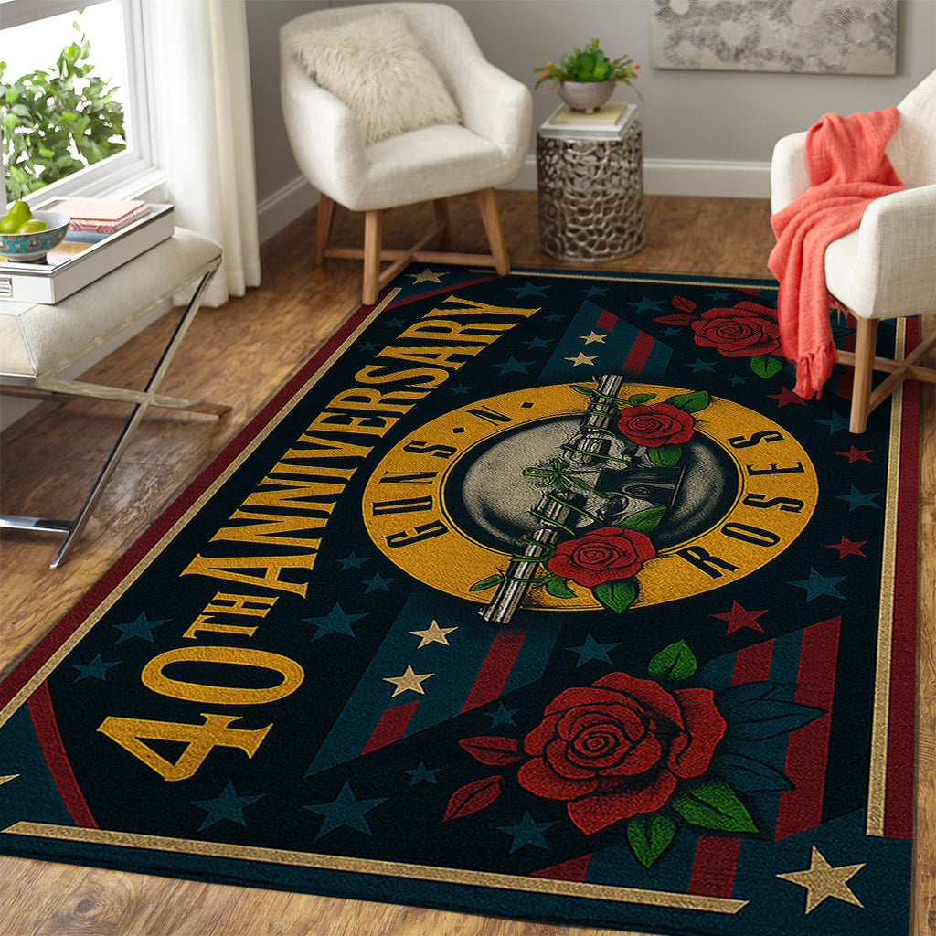 Guns N' Roses 40th Anniversary Rectangular Rug – TANTN17867