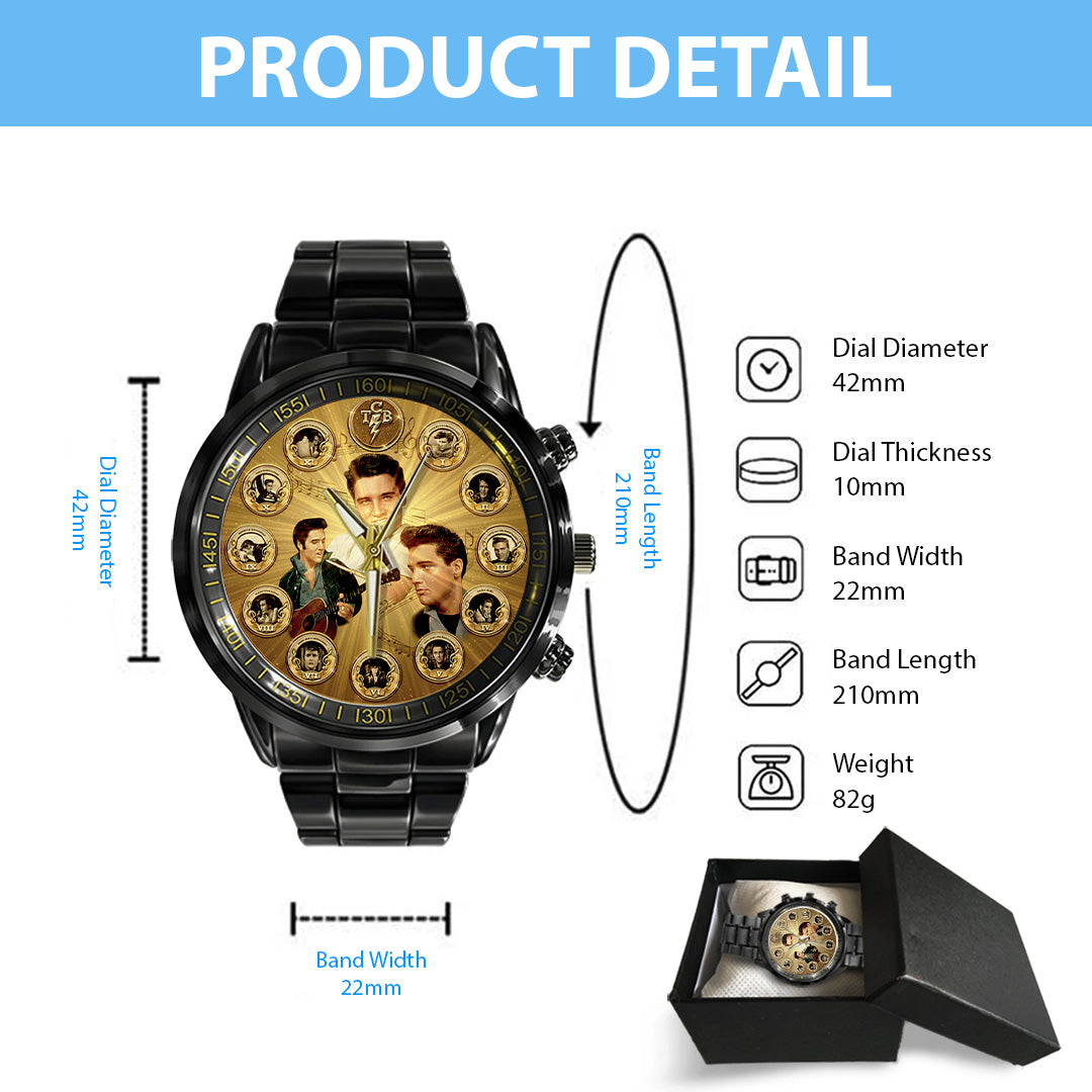 Elvis Presley Black Stainless Steel Watch – TANTN17870