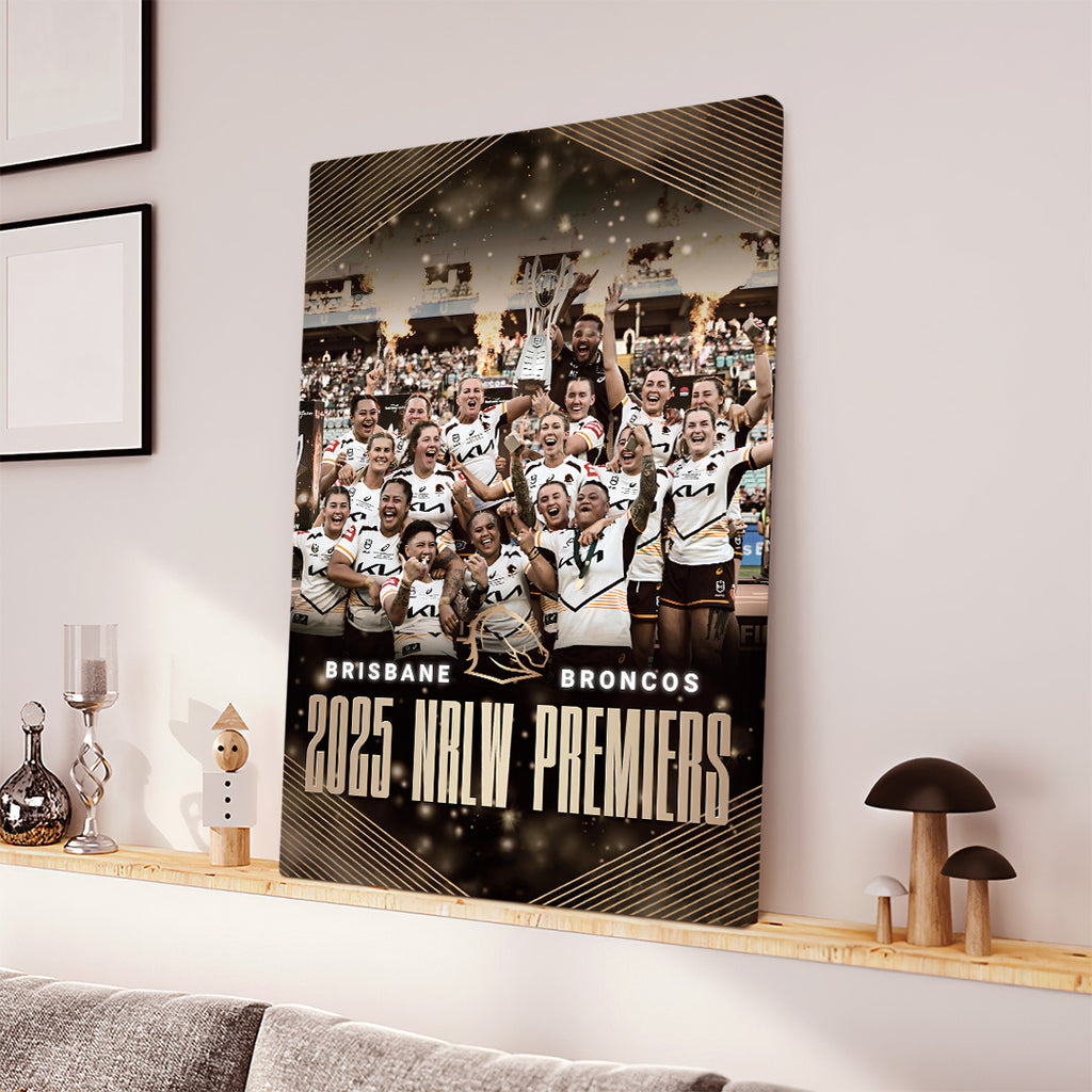 Brisbane Broncos Premiers 2025 Rectangle Canvas With Inner Frame – TANTN17894