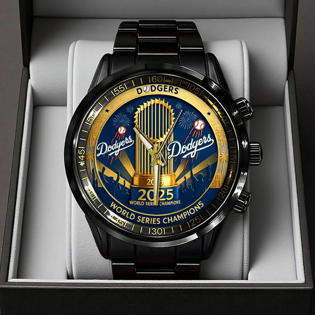 Los Angeles Dodgers World Series 2025 Black Stainless Steel Watch – TANTN18083