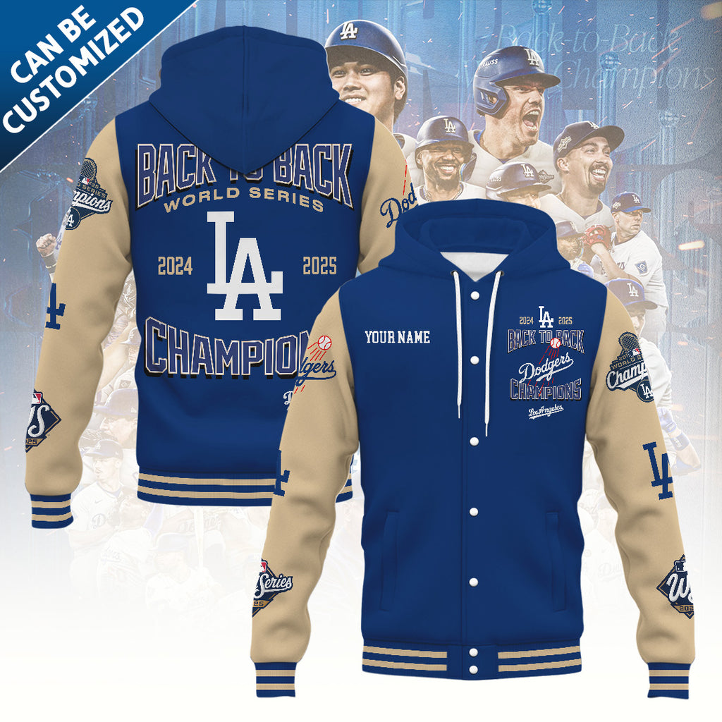 Personalized Los Angeles Dodgers World Series 2025 Hooded Baseball Jacket – TANTN18220