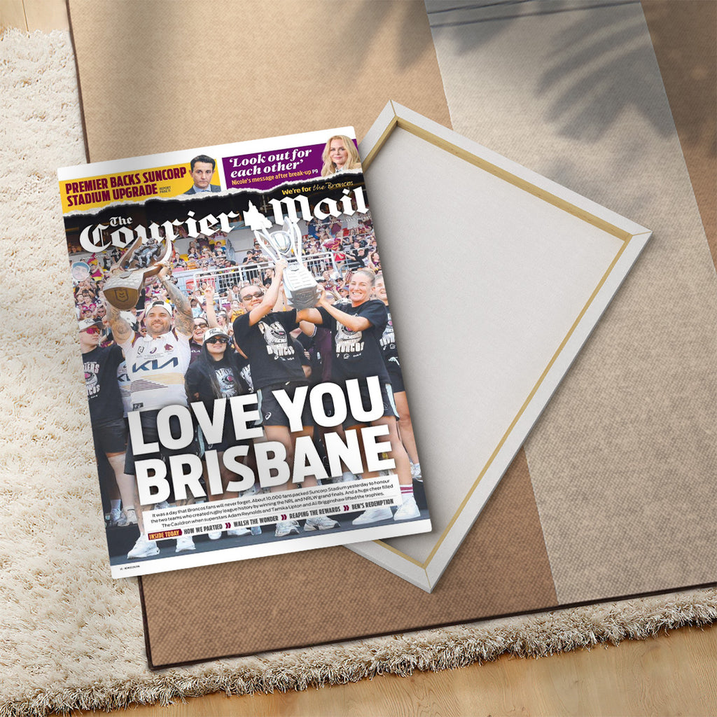 Brisbane Broncos 2025 Premiership Rectangle Canvas With Inner Frame – TANTN18235