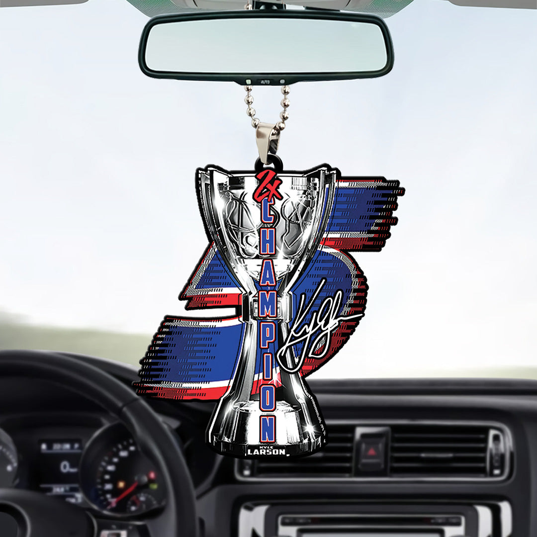 Kyle Larson 2025 NASCAR Cup Series Champion Custom shape 2-sided Acrylic Car Ornament – TANTN18395