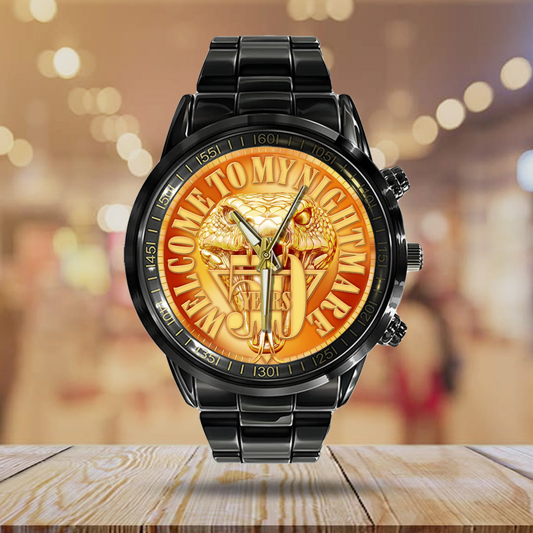Alice Cooper Welcome to My Nightmare 50th Anniversary Black Stainless Steel Watch – TANTN18493