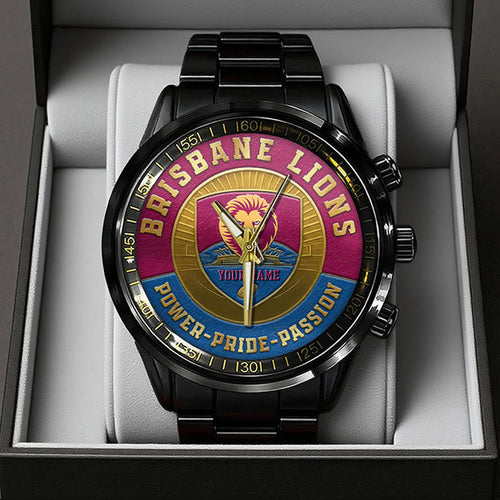 Brisbane Lions Black Stainless Steel Watch – TANTN18626