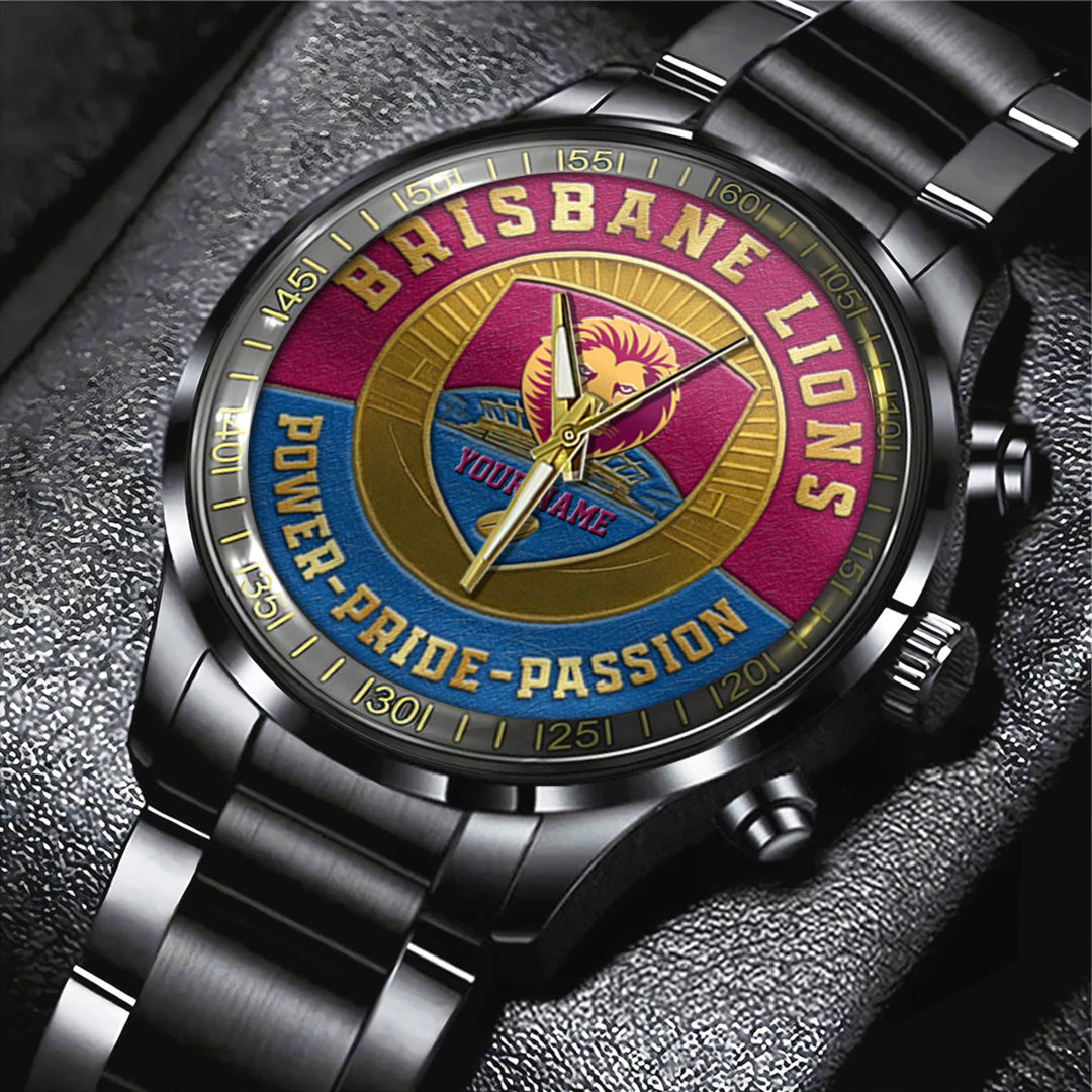 Brisbane Lions Black Stainless Steel Watch – TANTN18626