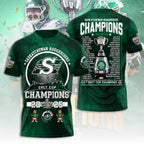 Saskatchewan Roughriders 2025 Grey Cup Champions 3D Apparel – TANTN18833