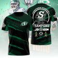 Saskatchewan Roughriders 2025 Grey Cup Champions 3D Apparel – TANTN18834