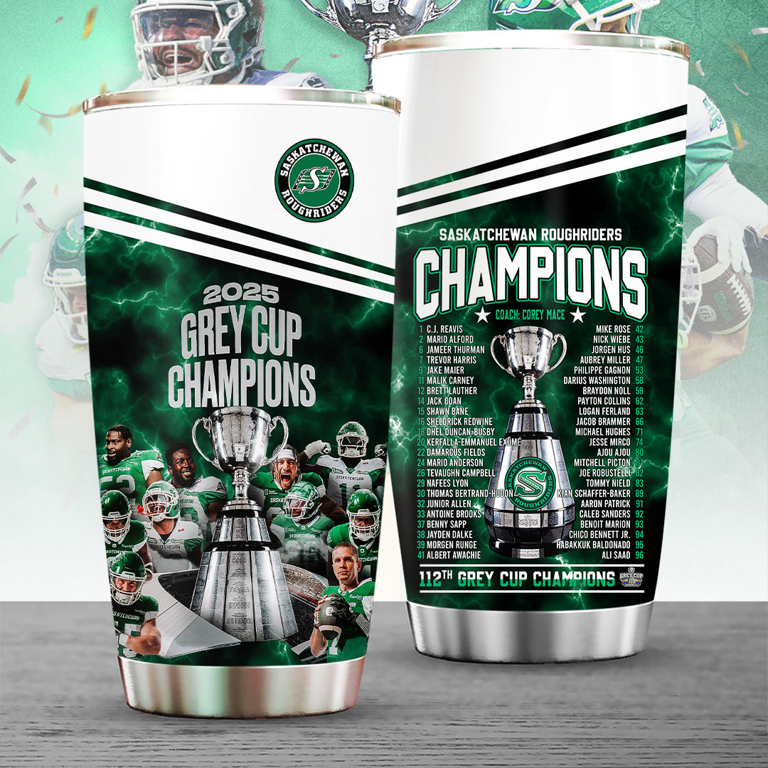 Saskatchewan Roughriders 2025 Grey Cup Champions Tumbler Cup – TANTN18943
