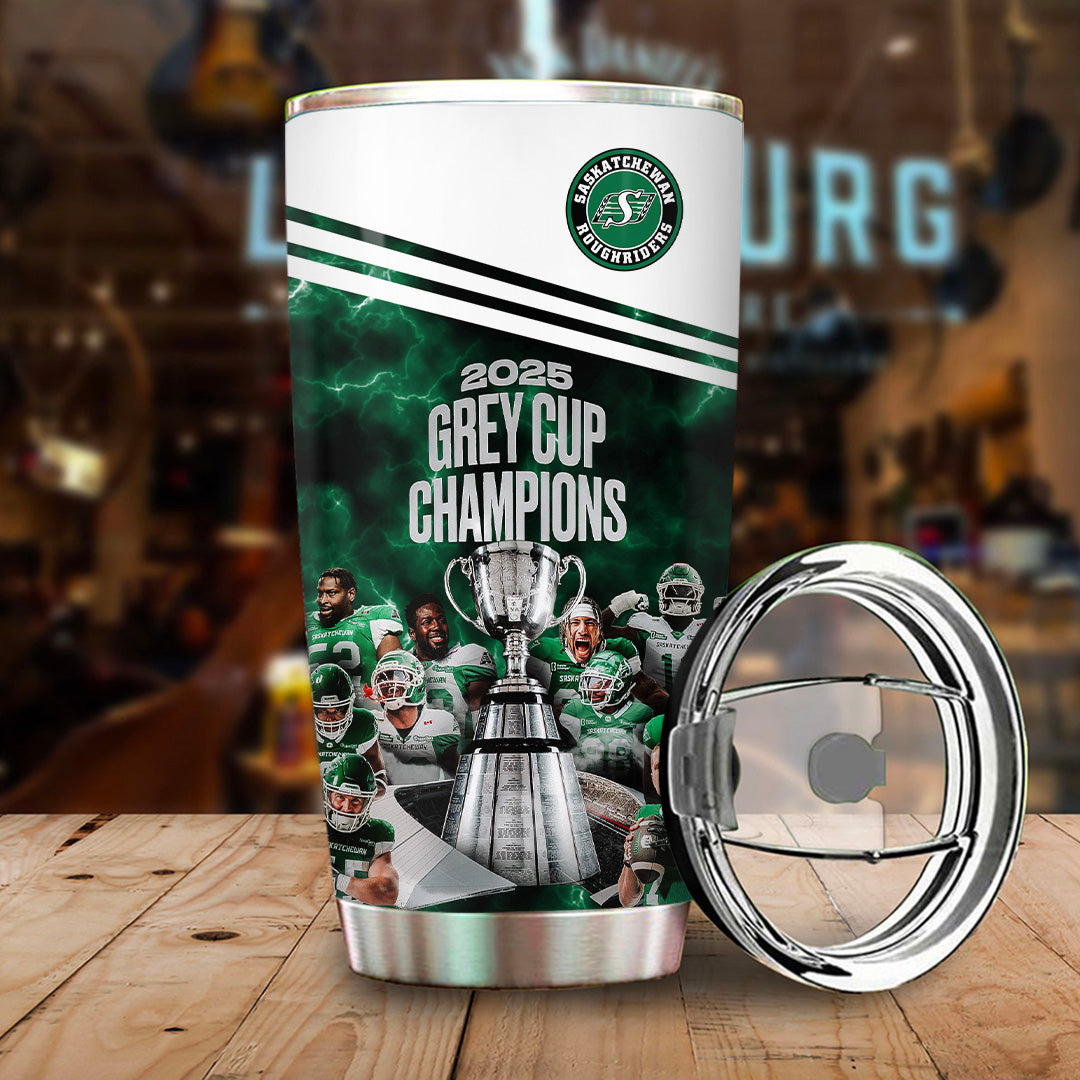 Saskatchewan Roughriders 2025 Grey Cup Champions Tumbler Cup – TANTN18943