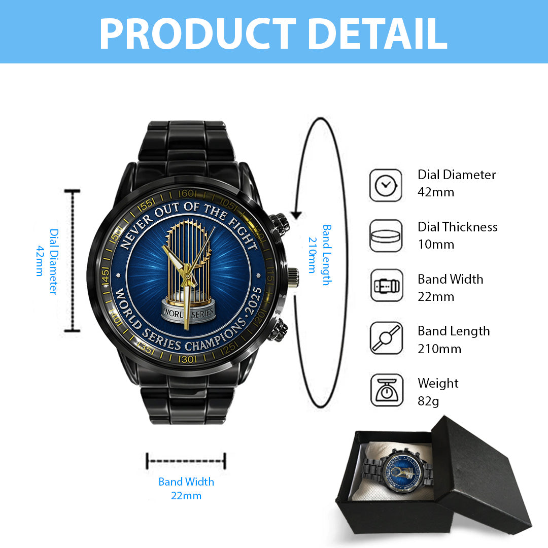 Los Angeles Dodgers World Series 2025 Black Stainless Steel Watch – TANTN18955