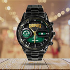 Personalized Saskatchewan Roughriders 2025 Grey Cup Champions Black Stainless Steel Watch – TANTN19017