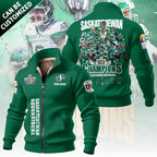 Personalized Saskatchewan Roughriders 2025 Grey Cup Champions Thick Knit Fleece Jacket – TANTN19027