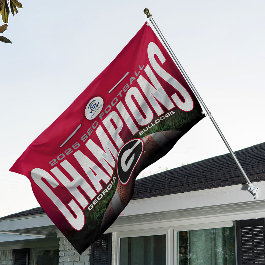 Georgia Bulldogs Football 2025 SEC Football Champions 3D Double-side House Flag – TANTN19242