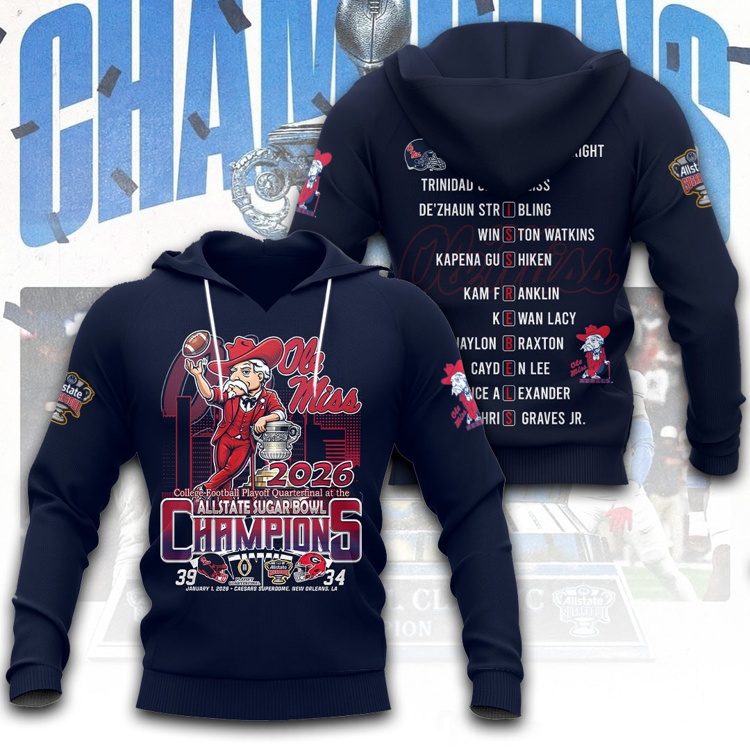 Ole Miss Rebels Football 3D Apparel – TANTN19923
