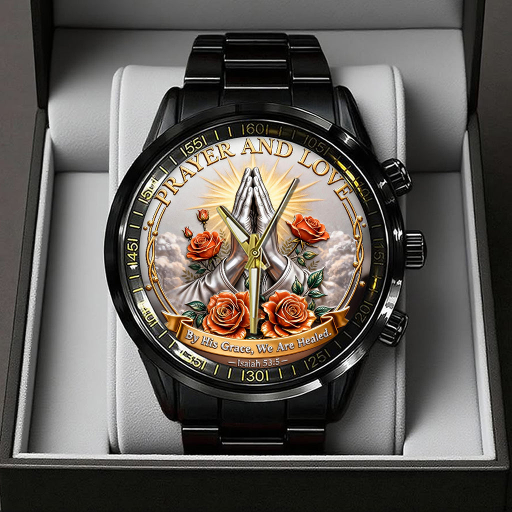 Prayer and Love Black Stainless Steel Watch – TANTN19991