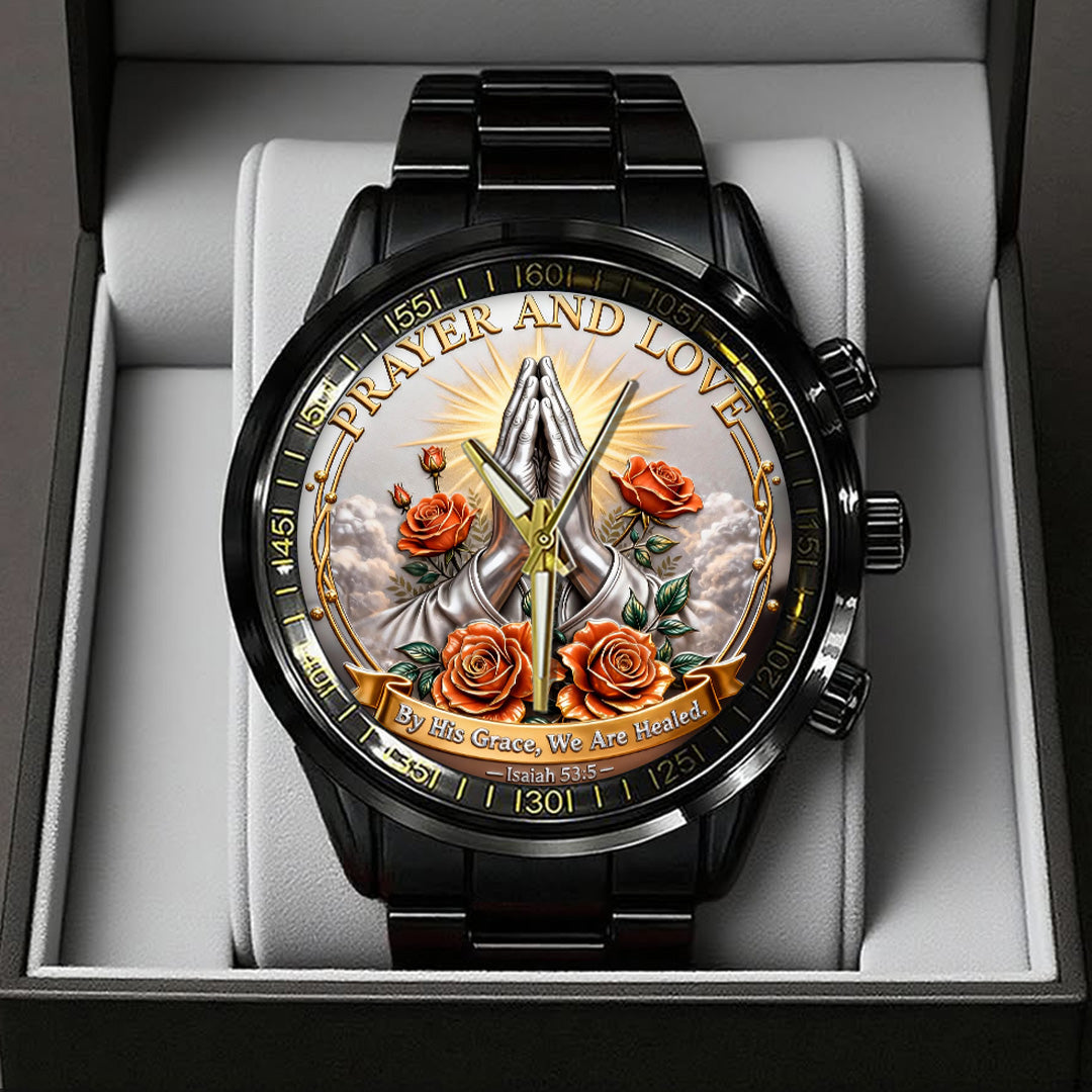 Prayer and Love Black Stainless Steel Watch – TANTN19991