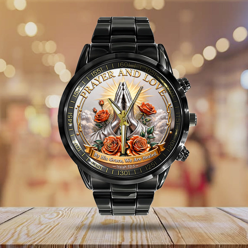 Prayer and Love Black Stainless Steel Watch – TANTN19991