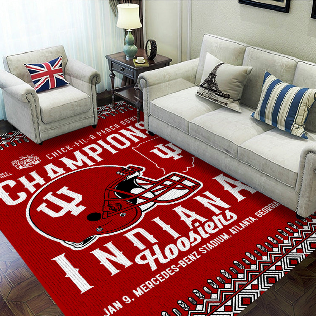 Indiana Hoosiers Football 2026 Peach Bowl Champions Rectangular Rug – TANTN20123