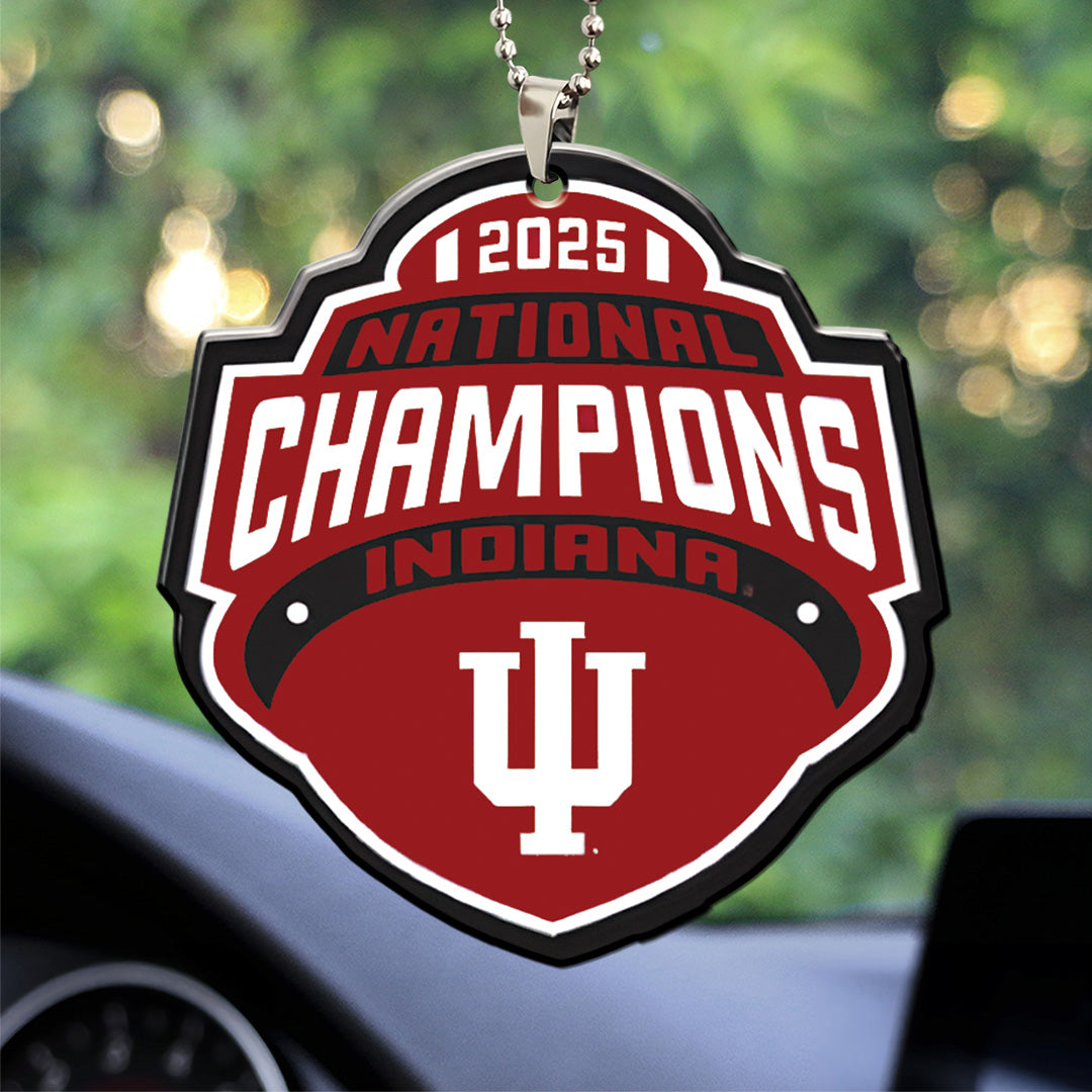 Indiana Hoosiers Football 2025 National Champions Custom shape 2-sided Acrylic Car Ornament – TANTN20149