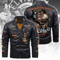Elvis Presley 2D Leather Yellow Fleece Jacket – TANTN20205