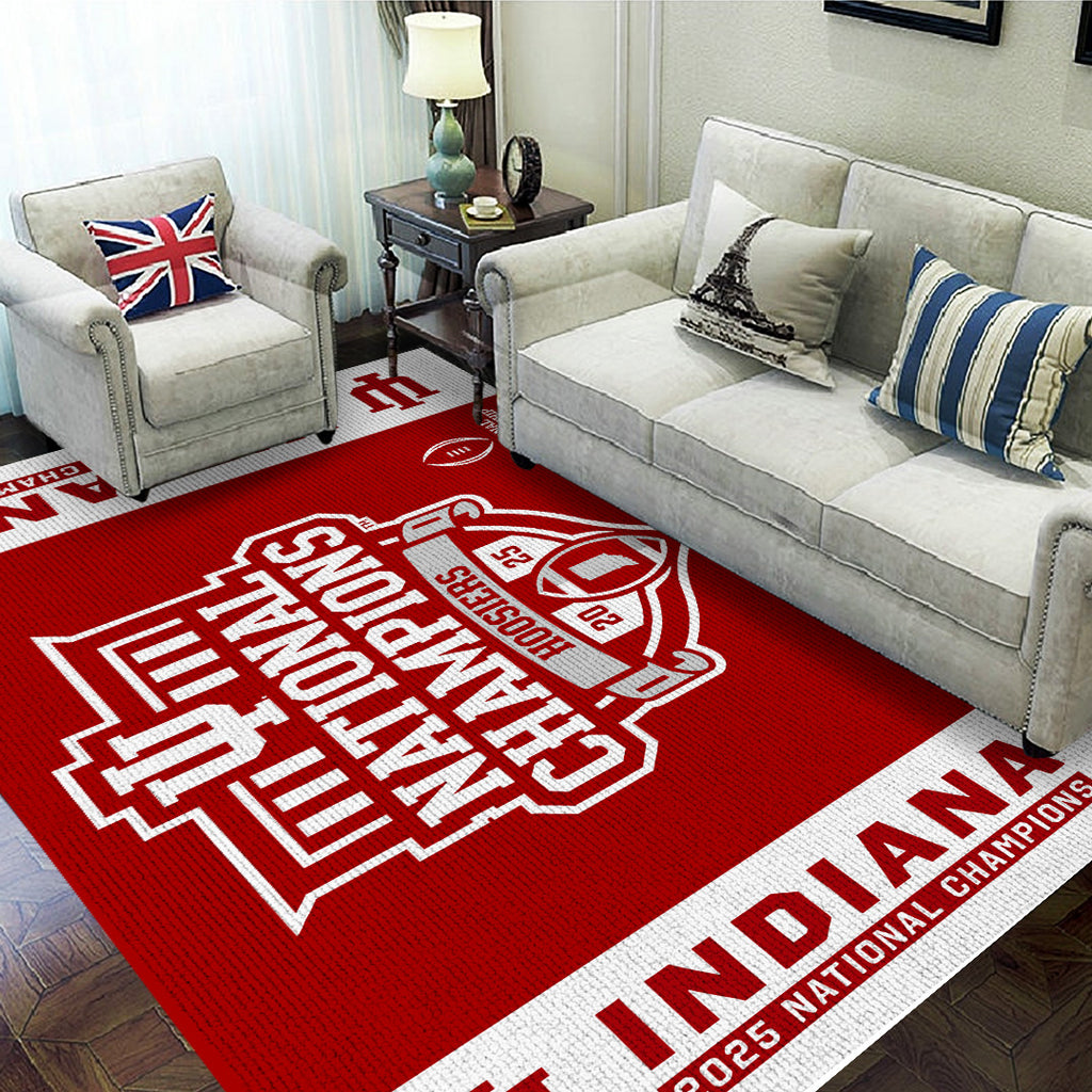 Indiana Hoosiers Football 2025 National Champions Rectangular Rug – TANTN20442