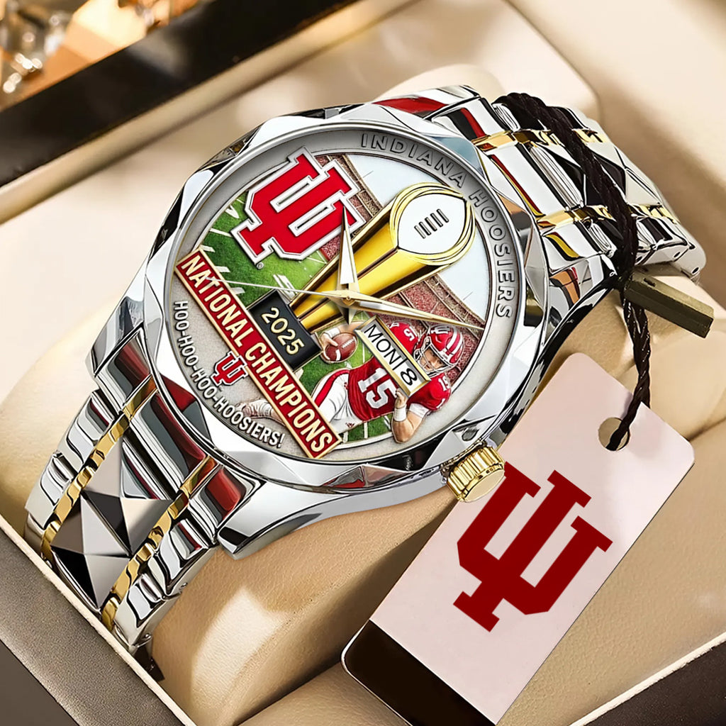 Indiana Hoosiers Football 2025 National Champions Alloy Luxury Quartz Watch – TANTN20467