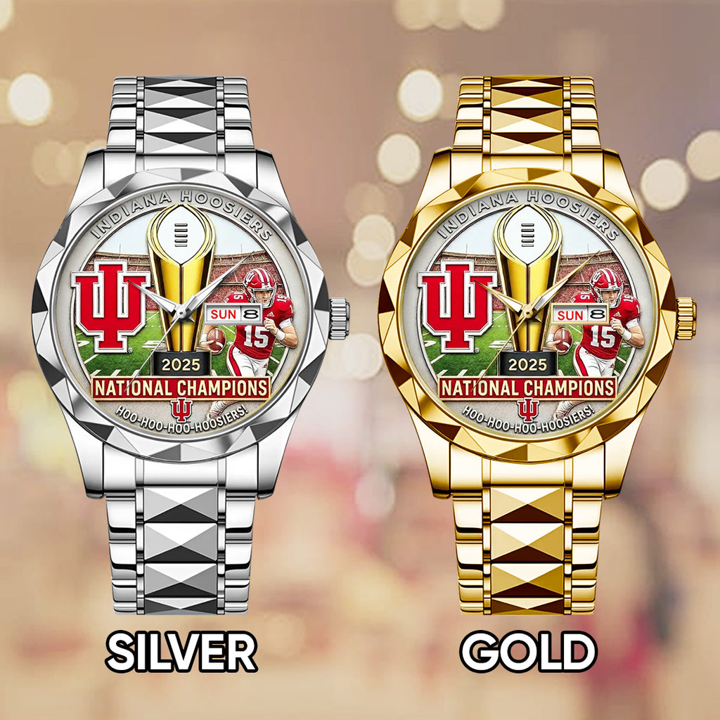 Indiana Hoosiers Football 2025 National Champions Alloy Luxury Quartz Watch – TANTN20467