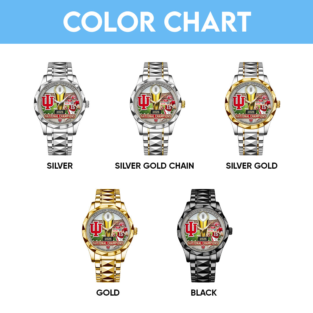 Indiana Hoosiers Football 2025 National Champions Alloy Luxury Quartz Watch – TANTN20467
