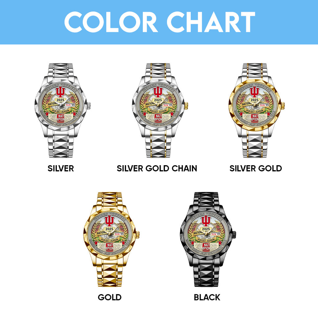 Indiana Hoosiers Football 2025 National Champions Alloy Luxury Quartz Watch – TANTN20469