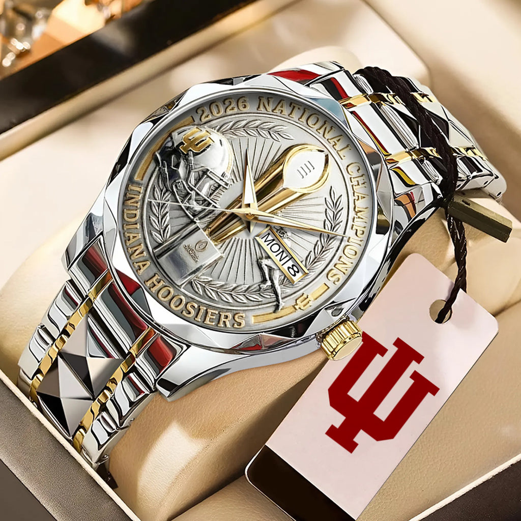 Indiana Hoosiers Football 2025 National Champions Alloy Luxury Quartz Watch – TANTN20478
