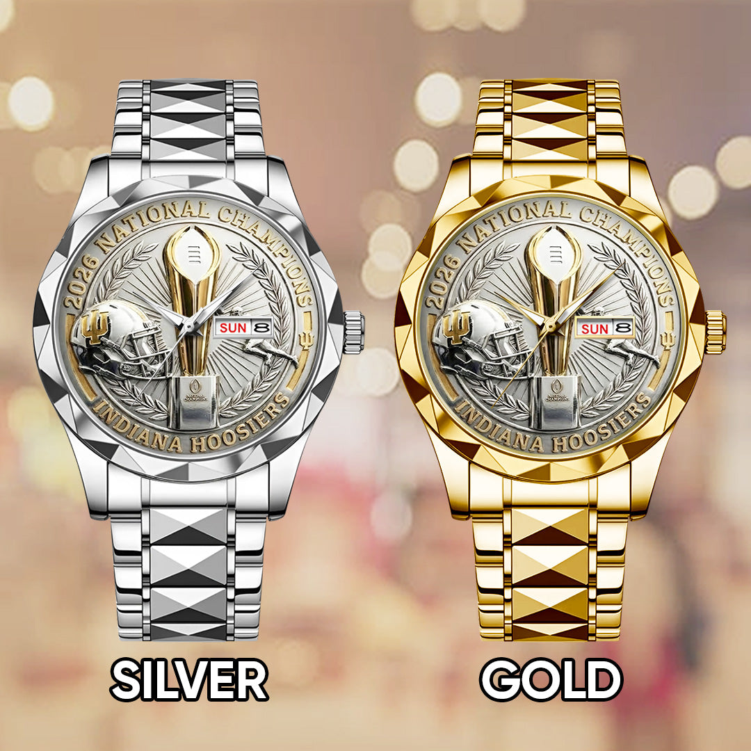 Indiana Hoosiers Football 2025 National Champions Alloy Luxury Quartz Watch – TANTN20478