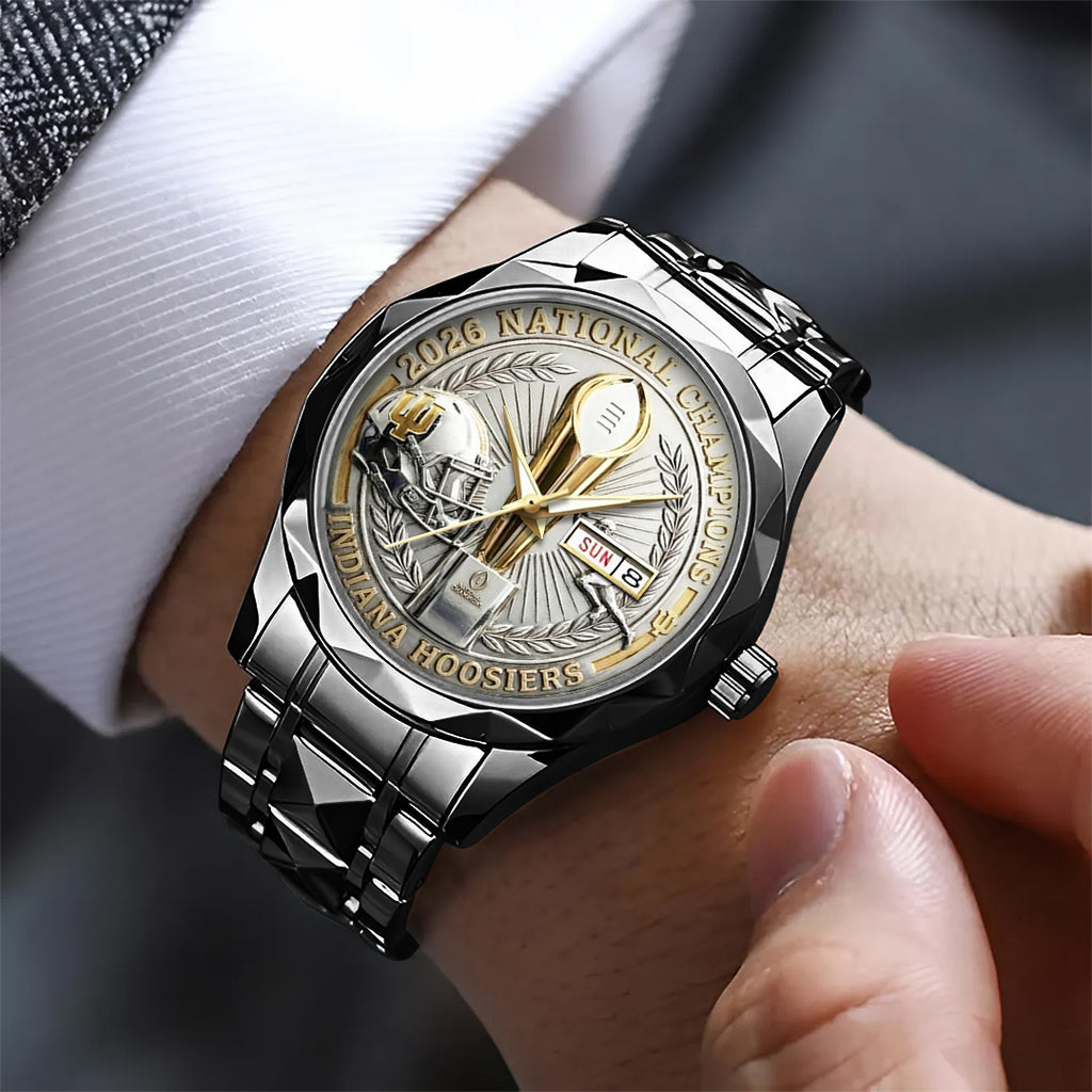 Indiana Hoosiers Football 2025 National Champions Alloy Luxury Quartz Watch – TANTN20478