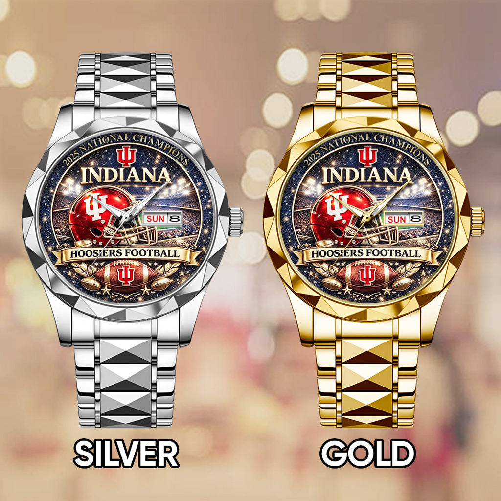 Indiana Hoosiers Football 2025 National Champions Alloy Luxury Quartz Watch – TANTN20493