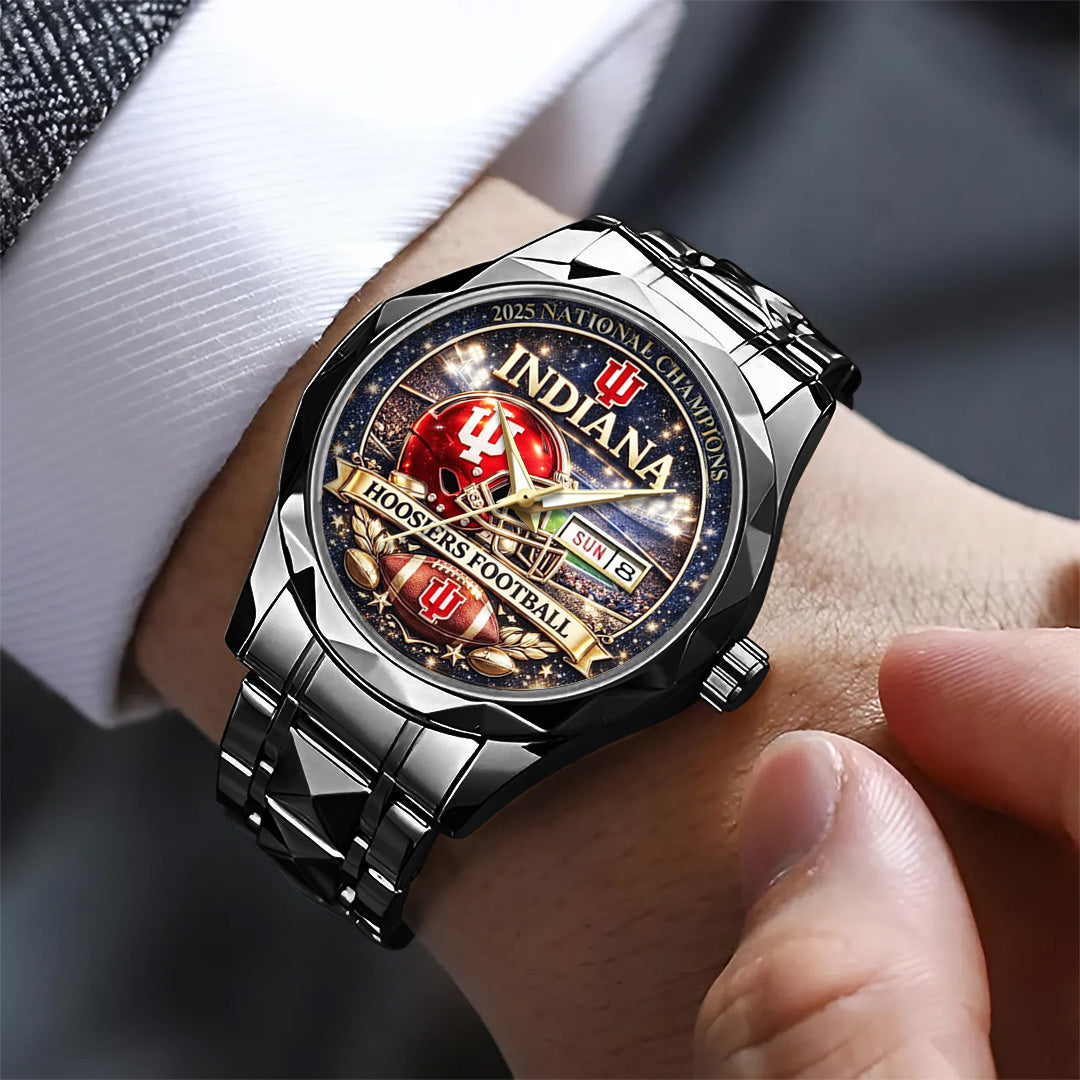 Indiana Hoosiers Football 2025 National Champions Alloy Luxury Quartz Watch – TANTN20493