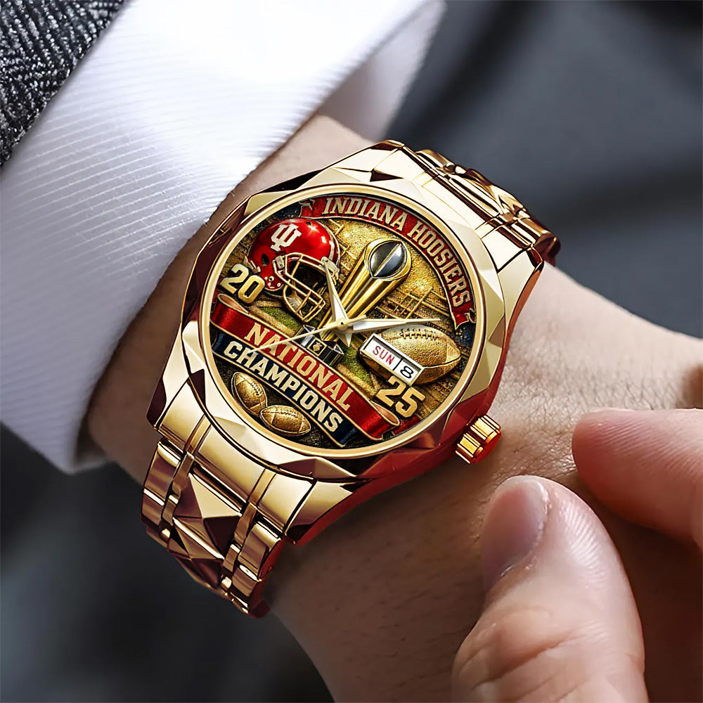 Indiana Hoosiers Football 2025 National Champions Alloy Luxury Quartz Watch – TANTN20497